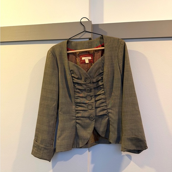 Aura Jackets & Blazers - Vintage Y2K Aura Plaid Blazer Made in USA Ruched Tailored Jacket Size 4